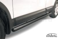 Защита штатных порогов Arbori d76 труба черная NISSAN QASHQAI 2010-2013