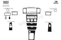 Toyota Corolla 2002-2004 декоративные накладки (отделка салона) под дерево, карбон, алюминий