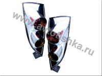 Ford Focus 1 (98-05) хэтчбек фонари задние хромированные, дизайн Lexus, комплект 2 шт.