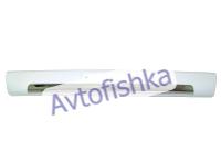 Toyota Prado 150 (2009-) верхняя пластиковая накладка на передний бампер, с надписью хромированной вставкой, под покраску.