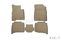 Toyota Land Cruiser (15–) Коврики 3D в салон, 5 шт. (полистар, коврик бежевый, кант серый)