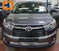 Toyota Highlander (14–) Решетка переднего бампера, нерж. d16
