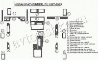 Декоративные накладки салона Nissan Pathfinder 1987-1993 полный набор, 19 элементов.