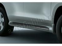 Toyota Land Cruiser 200 (08-) пороги - подножки черные, оригинал TOYOTA AEROSTEP
