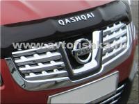 Nissan Qashqai (06-) накладки решетки радиатора хромированные, комплект 10 шт.