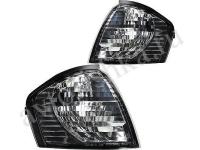 Mercedes C-class W202 (93-99) поворотники угловые прозрачные черные, комплект 2 шт.