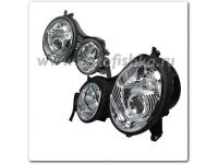 Mercedes E W210 (95-99) фары передние линзовые хромированные с перфорацией, дизайн AMG, комплект 2 шт.