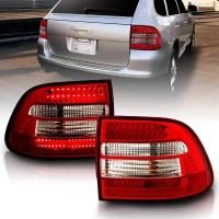 Porsche Cayenne (03-06) фонари задние светодиодные красно-хромированные, комплект 2 шт.