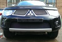 Mitsubishi Pajero Sport; L200 (10–13) Защита радиатора Premium, чёрная, низ