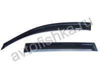 Toyota RAV4 короткая база (06-09) дефлекторы боковых окон темные, с хромированной надписью, комплект 4 шт.