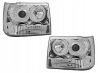 Jeep Grand Cherokee (93-98) передние фары тюнинг с светящими ободками (ангельские глазки)