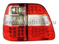 Toyota Land Cruiser 100 фонари задние светодиодные красно-хромированные, комплект лев.+прав.