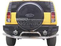 Hummer H2 (02-08) защита заднего бампера, труба 76 мм из нержавеющей стали
