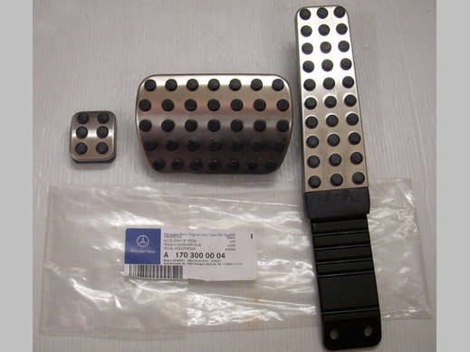 Mercedes W211 E-class накладки на педали спортивные, резино металлические, AMG, комплект 3 шт.