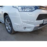 Mitsubishi Outlander 3 (12 – 14) накладка переднего бампера Broomer Design (3 части)