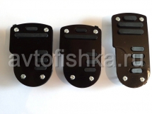 Накладки металлические на педали универсальные черные, для автомобилей с МКПП, комплект 3 шт.