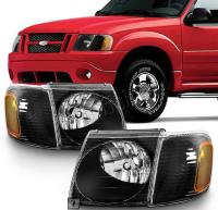 Ford Explorer (02-05) фары передние черные с поворотниками, комплект 2 шт.