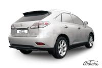 Защита заднего бампера Arbori d57+d57 двойная черная LEXUS RX-350/RX-270 2012-