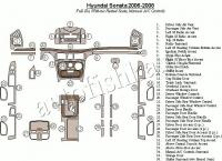 Декоративные накладки салона Hyundai Sonata 2006-н.в. полный набор, без подогрев сидений, ручной AC Control