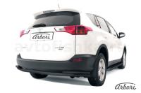 Защита заднего бампера Arbori d57+d42 двойная черная TOYOTA RAV-4 2013-