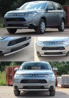 Защита переднего бампера труба овальная 75х42,Mitsubishi Outlander 2012-, MIOU.48.1557