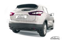 Защита заднего бампера Arbori d57 черная NISSAN QASHQAI 2014-
