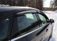 Ford Focus (11–) Дефлекторы боковых окон, темные, 4 части (седан,хэтчбек5D)