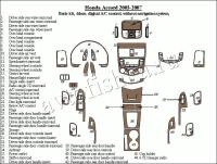 Декоративные накладки салона Honda Accord 2003-2007 базовый набор, авто A/C control, без навигации система, 4 двери