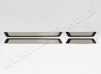 Kia Rio (11–/15–) Накладки на дверные пороги, нерж, 4 части (Flexill) (хэтчбек5D/седан)