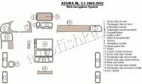 Декоративные накладки салона Acura RL 3.5 2000-2002 с навигацией система, Соответствие OEM, 19 элементов.