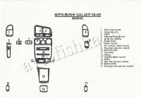Декоративные накладки салона Mitsubishi Galant 1994-1998 ручной, mission, 17 элементов.