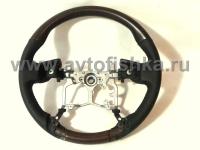 Toyota Land Cruiser Prado 150 (10-) руль спортивный, черная кожа - темное дерево.