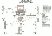 Декоративные накладки салона Mazda Mazda5 2008-н.в. полный набор, без навигации