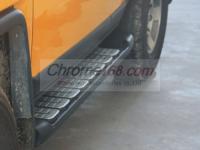 Toyota FJ Cruiser (07-) пороги пластиковые - подножки с алюминиевым профилем и установочным комплектом, оригинал