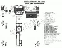 Декоративные накладки салона Mazda Tribute 2001-2004 ручной ., без подлокотника Console