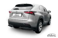 Защита заднего бампера "уголки" Arbori d57 черные LEXUS NX 30H 2014-