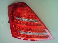 Mercedes S W221 (05-09) фонари задние светодиодные красно-хромированные, дизайн после 2009 года, комплект 2 шт.