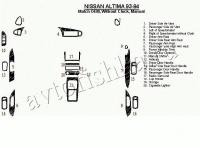 Декоративные накладки салона Nissan Altima 1993-1994 ручной, без часов, OEM Match, 19 элементов.