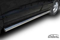Защита штатных порогов Arbori d76 труба HYUNDAI SANTA-FE 2010-2012