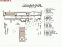 Toyota Hiace (10-) декоративные накладки под дерево или карбон (отделка салона),  cупер делюкc набор накладок, длиная база (Commuter GL) , правый руль