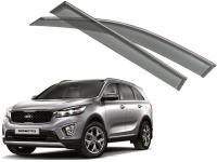 Kia Sorento (15–) Дефлекторы боковых окон с хромированным молдингом, OEM стиль
