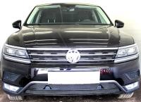 Volkswagen Tiguan (17–) Защита радиатора Premium, чёрная, низ 'Off-Road', (2 части)