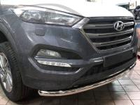 Hyundai Tucson (16–) Защита переднего бампера одинарная d 60 мм, нерж.