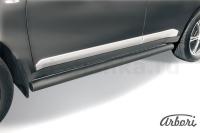 Защита штатных порогов Arbori d76 труба черная MITSUBISHI OUTLANDER XL 2006-2010