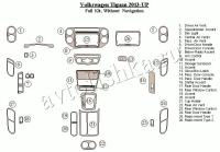 Декоративные накладки салона Volkswagen Tiguan 2013-н.в. Полный набор, без навигации.
