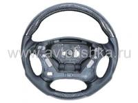 Mercedes C-class W203 руль, дизайн AMG, черная кожа - черный карбон