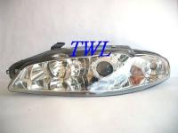 Mitsubishi Eclipse (97-99) фары передние линзовые черные, со светящимися ободками, комплект 2 шт.