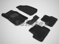 Chevrolet Aveo (12–15) Коврики салона текстильные 3D, серые