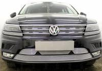 Volkswagen Tiguan (17–) Защита радиатора Premium, хром, низ (2 части)
