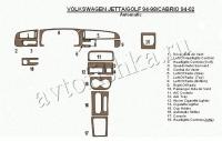 Декоративные накладки салона Volkswagen Jetta 1994-1998 АКПП, 18 элементов.